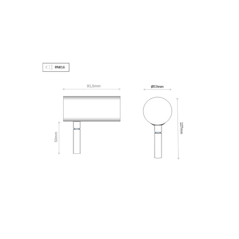 DuttiPAR16PretoNiquelSpotDirecionavel